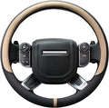 COFIT Breathable Car Steering Wheel Cover 16 inch Auto Universal Leather Wrap Non-Slip Steeringwheel Protector Automotive Interior Accessories, Beige (Suit for 15 1/2-16 inch)