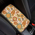 Horeset Retro Flower Auto Center Console Arm Rest Pad Fit SUV Sedan Truck Non-Slip Car Accessories Interior Decor