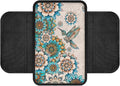 Hummingbird and Boho Mandala Print Car Armrest Cover Stretchy Car Armrest Cover Cushion Elastic Armrest Seat Box Cover Protector Center Console Armrest Cover Pad