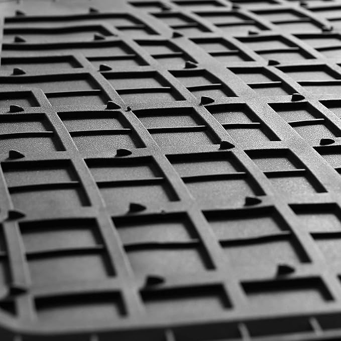 FH Group Premium Liners Tall Channel Trimmable All Weather Rubber Full Set Car Floor Mats (Pink) w. Trimmable All-Season Cargo Liner (Black) - Universal Fit for Cars Trucks and SUVs