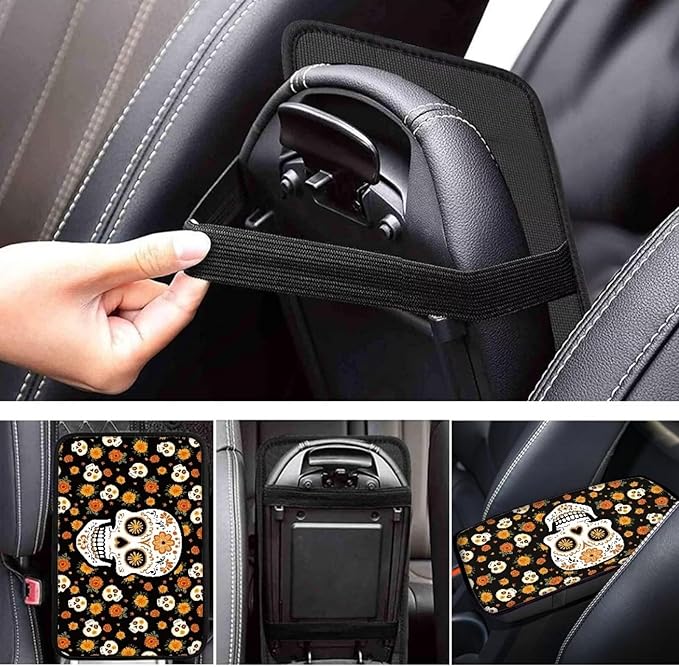 Biyejit Car Center Console Armrest Cushion Cover Pad Car Interior Decor Accessories Universal Fit for Sedan, Truck, SUV