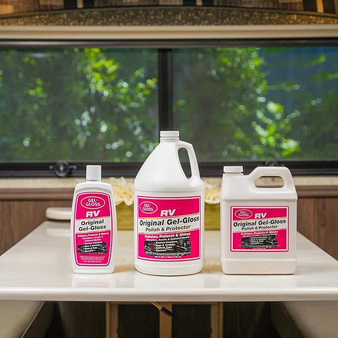 Gel-Gloss Kitchen & Bath Polish - Carnauba Cleaner Wax Formulation – Removes Water Spots, Light Scratches & Stains - Restores Color & Shine - Carnauba Wax Protective Coating, 64 oz