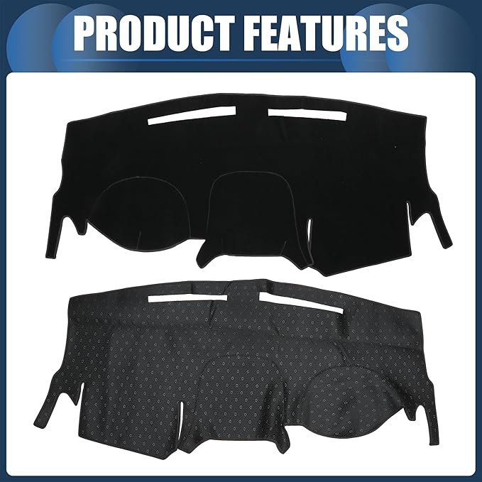 Dash Cover, Center Console Non-Slip Dashboard Carpet Mat for Dodge Grand Caravan 2011-2020 Polyester Black,1Pc