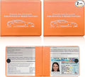 Ziciner Car Registration Insurance Holder, 2Pack Essential Auto Card Document Glove Box Organizer with Touch Fastener, Vehicle Interior Accessories Perfect for Most Car, Truck, SUV (Orange/Small Car)