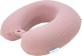 Bliss Neck Pillow - Lightweight U-Shaped Memory Foam Travel Neck Pillow with Snap Closure for Airplanes, Traveling, Offices, Cars, Pink Sweater Knit