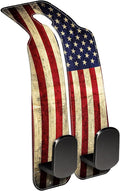 AEWNUNK Purse Hook for Car Vintage American Flag 1 Pack Headrest Back Seat Hook Premium Leather Double Metal Hanger Storage Pack Bag Purse Holder Car Interior Accessories
