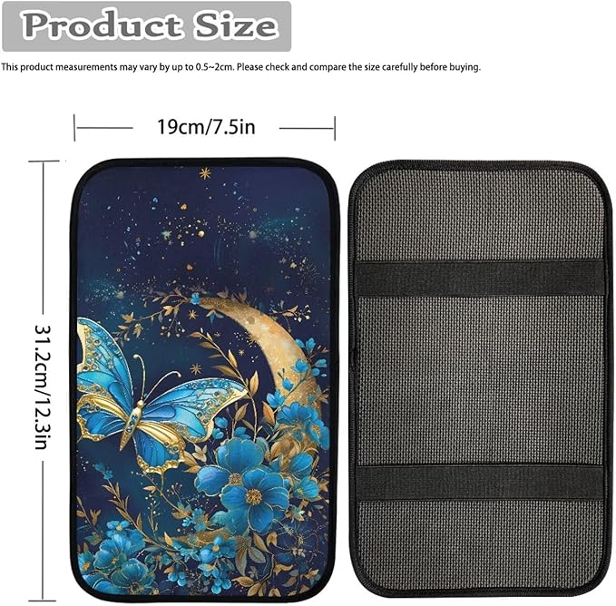 Biyejit Car Center Console Armrest Cushion Cover Pad Car Interior Decor Accessories Universal Fit for Sedan, Truck, SUV