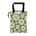 KXWQTRDD Car Garbage Bag Abstract Daisy Flowers Drawstring Car Trash Bag Hanging for Back Seat with Adjustable Buckle Canvas Vehicle Trash Can Easy-to-Install