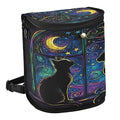 MNSRUU Car Trash Can with Lid, Two Black Cats in A Window Car Trash Bag Hanging Organizers and Storage for Front Back Seat, Leak-Proof Trash Bin