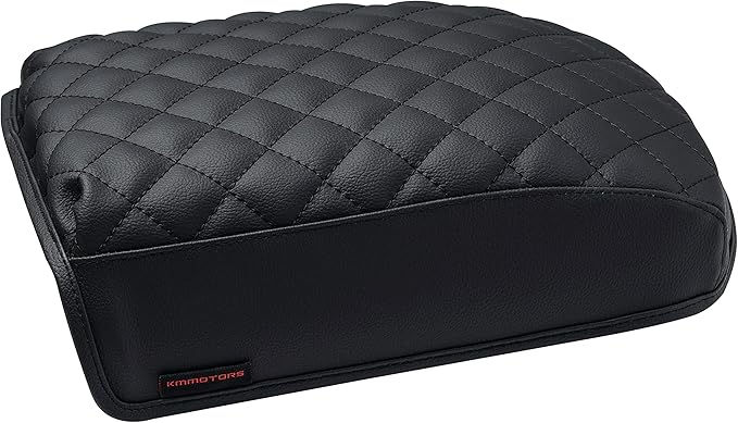 KMMOTORS Telluride Console Cover, Armrest Cushion, Vegan Leather, Console lid Protector, Anti-Scratch (Black)