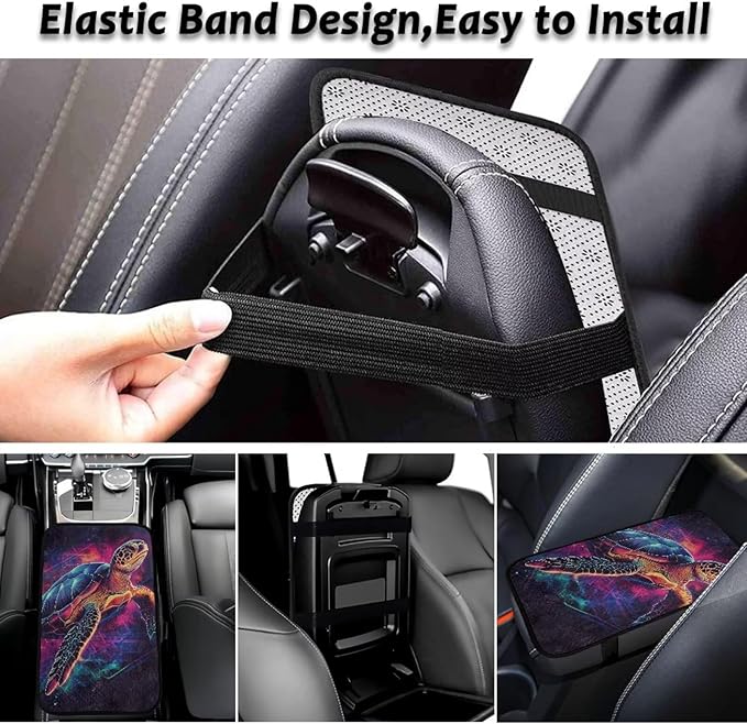 Bulopur Art Turtle Car Armrest Cushion Flannel Easy to Install Car Console Covers Armrest Cover Protec Vehicle Armrest Cover Vehicle Accessories 12.01 x 7.28 Inch