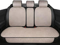 XZPILINA Breathable Back Seat Cover-Universal Rear Seat Mat for All Seasons, Car Rear Seat Protector with Polyester Silk Material, Non-Slip Bottom. Fits 95% of Sedans, SUVs, Vans.(Beige)