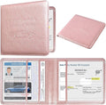 DMLuna Car Registration and Insurance Holder, Folio Leather Vehicle Card Document Glove Box Organizer, Auto Truck Compartment Accessories for Essential Information, Driver License Cards, Rose Gold