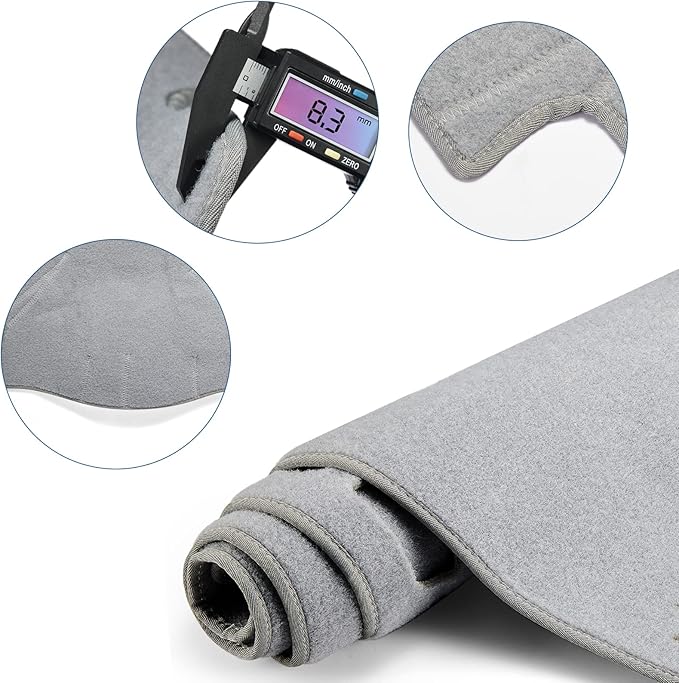 Dashboard Dash Cover Mat Carpet Compatible with 02-05 Dodge Ram 1500 03-05 Dodge Ram 2500 3500(GREY)