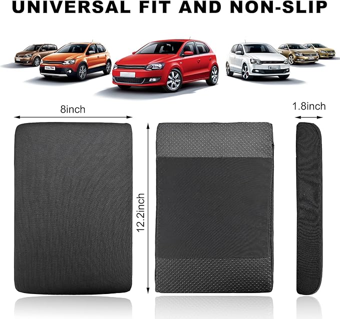 Car Center Console Pad, 12.2''×8.1'' Memory Foam Auto Armrest Support Cushion, Vehicle Arm Rest Seat Box Cover Protector, Universal Interior Decor Car Accessories