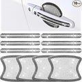 Frienda 10 Pieces Bling Car Accessories for Women Bling Car Door Handle Protector Door Handle Covers for Car Rhinestone Car Bowl Protector Accessories Women Stickers(Black White)