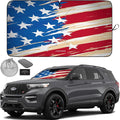 Autoamerics 1-Piece Windshield Sun Shade USA Art Flag - 1 American Design - Foldable Car Front Window Sunshade for Most Sedans SUV Truck - Blocks Max UV Rays and Keeps Your Vehicle Cool - Medium