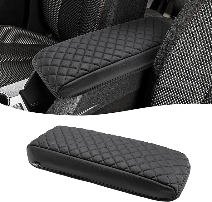 KBH Center Console Armrest Cover for Chevy Equinox, GMC Terrain 2010 2011 2012 2013 2014 2015 2016 2017, Middle Console Lid Protector, Arm Rest Cushion Pad, Vinyl Leather, Black