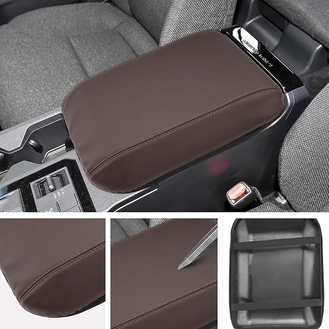 SXCY for 2024 2025 2026 Land Cruiser Armrest Cover for Toyota Land Cruiser 2025 2026 Center Console Cover 2024 2025 2026 Land Cruiser Center Console Cover for 2025 2026 Land Cruiser (Tan Line (Thin))
