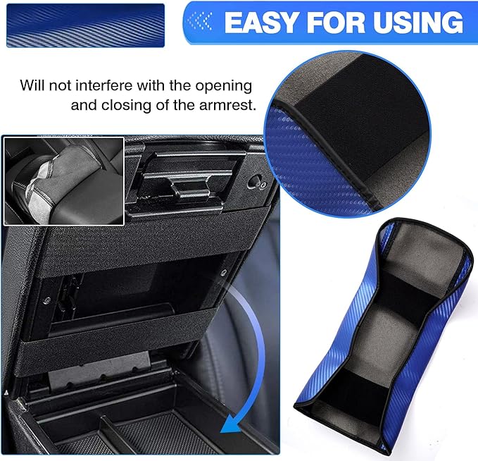 Autorder Center Console Cover for Toyota RAV4 2013 2014 2015 2016 2017 2018 Accessories Armrest Cover Anti-Scratch Middle Console Pad Leather Armrest Protector