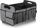 Femuar Car Trunk Organizer,Car Storage Organizer with 72L Large Capacity Waterproof Collapsible and 11 Pockets,Trunk Organizer for Car Suv/Jeep/Sedan, Large Size, Stripe