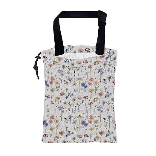 KXWQTRDD Car Garbage Bag Watercolor Wildflowers Drawstring Car Trash Bag Hanging for Back Seat with Adjustable Buckle Canvas Vehicle Trash Can Easy-to-Install
