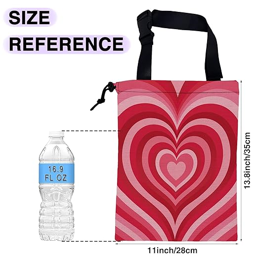 UUCBTAH Car Trash Bag Pink Heart Car Trash Bin Leakproof Waterproof Car Trash Can for Back Seat, Foldable Car Garbage Bag with Adjustable Straps and Drawstring for Car Accessories