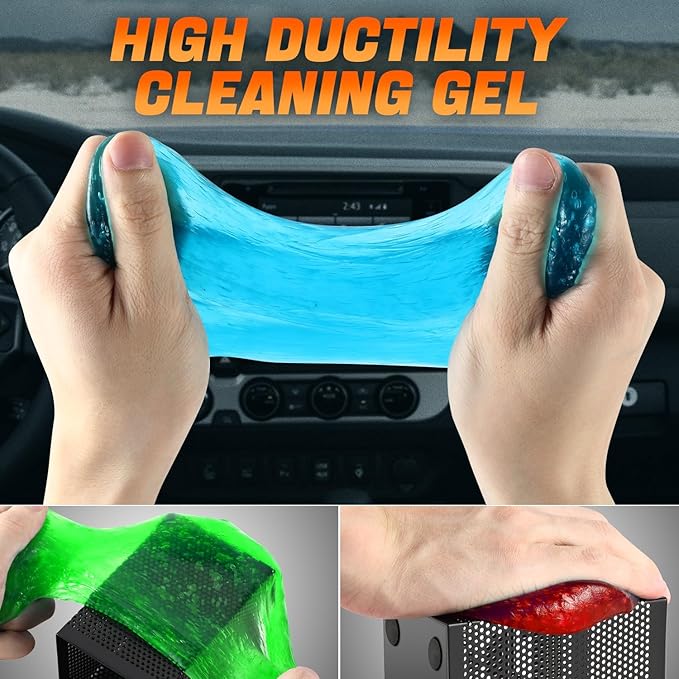 Auto Detailing Jelly Set Car Cleaning Putty - Universal Cleaning Gel for Cars, Vents, Electronics & More - Blue, Red, Green, Yellow (4 Units) CAAP-TOLS-CG-4