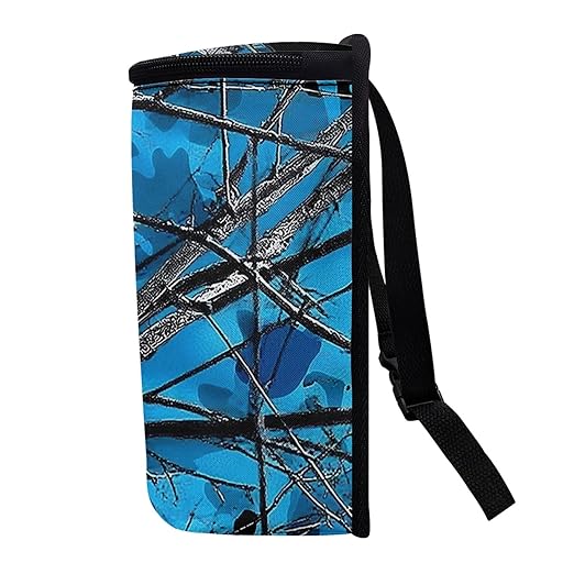 Blue Camo Hunting Car Trash Bin with Lid Car Trash Can Bags Hanging Auto Garbage Bin Storage Bag for Women Men