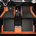 All-Weather car Floor MATS-Suitable for 99% of car Models,Leather car mat, offering Personalized Embroidery and Multiple Color Options,Provide Protection for car Rug (Orange1)