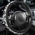 CAR PASS Bling Cow Print Diamond Steering Wheel Cover, with Sparkly Crystal Glitter Rhinestones Black Leather Car Wheel Protect for Women Girl Fit Suvs,Vans,Sedans,Cars,Trucks, 14" 1/2-15" Cow Design