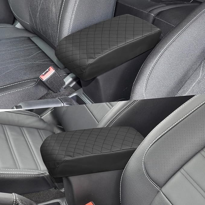 Center Console Cover Compatible with Ford Ecosport 2018-2022 Leather Armrest Box Cushion Cover Middle Console Pad