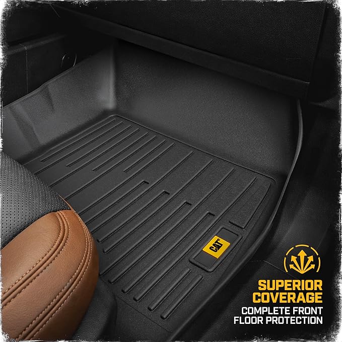 CAT® JustFit™ 3D All Weather Floor Mats for Ford Bronco Sport ONLY 2021-2026, Custom Fit Heavy-Duty Rubber Car Mats Full Set for 4 Door Models, (Not for Rubberized Floors)