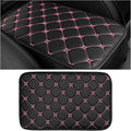 Car Center Console Cushion Pad, Anti-Scratch PU Leather Auto Armrest Seat Box Protector, Waterproof Arm Rest Protection Cover Interior Decoration for SUV Sedan Truck (Pink)