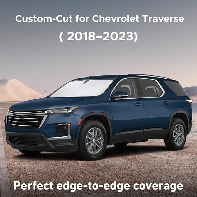 EcoNour Windshield Sun Shade for Chevrolet Traverse 2018–2019 2021 2022 2023 Sun Visor for Front Windshield & Window Sunshade Cover, UV Heat Blocker & Protector, Car Accessories