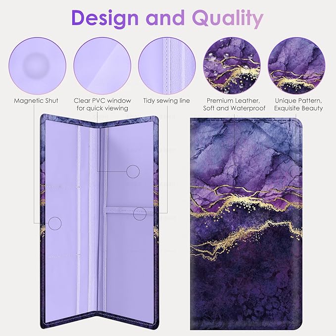 Car Registration and Insurance Holder，Colour Patterns Men Women Car License Document Registration and Insurance Card Holder