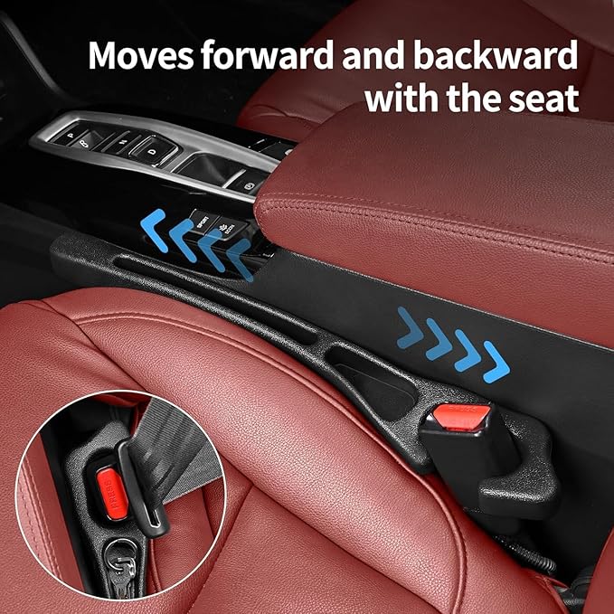 Car Seat Gap Filler, Car Seat Accessories, Car Organizers and Storage with Phone Holder, Car Organizer Fit Sedan SUV Truck Beige Set of 2