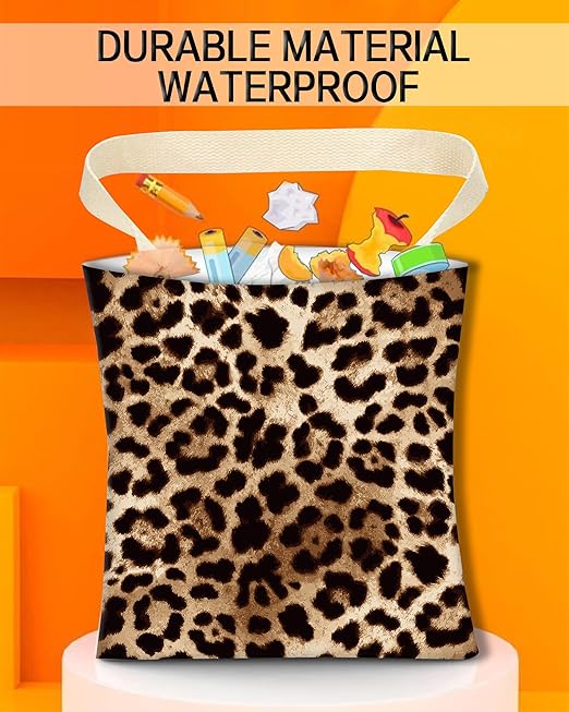 ANKVRP Car Trash Can, Durable Hanging Car Trash Garbage Bag, Cute Automotive Garbage Cans Organizer, Cute Leopard Skin