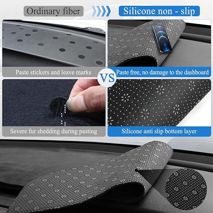 LivTee Dash Mat Dashboard Cover, Fits for Tesla Model Y Model 3 2017 2018 2019 2020 2021 2022 2023, Dashboard Decorative Pad Carpet, Interior Auto Accessories