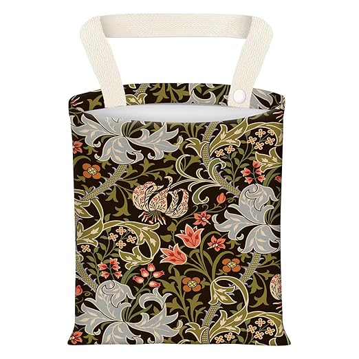 BEAKND Hanging Car Garbage Bag, Cute Car Trash Can Bag, Automotive Accessories for Women Men Cute Green Flower