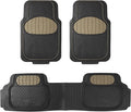 FH Group Heavy-Duty Car Mats - Universal Fit, Trimmable Rubber Floor Mats, Sedans, SUVs, Trucks - Beige