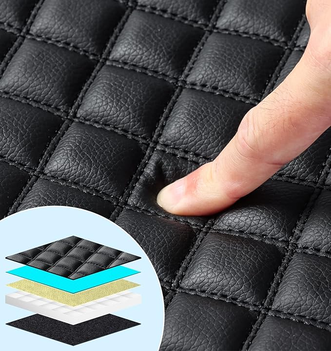 Thickened Center Console Armrest Cover for 2015-2025 Ford F150 Accessories, PU Leather Middle Console Protective Cover, Arm Rest Box Lid Cushion, Fits Only 40/20/40 Jump Seat Console