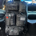 BEATUNEE Universal Tactical Front Seat Back Organizer with 5 detachable Molle Storage Bag/Hanger Bag,Applicable to all vehicle (Black)