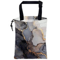 UUCBTAH Car Trash Bag Gray Gold Marble Car Trash Bin Leakproof Waterproof Car Trash Can for Back Seat, Foldable Car Garbage Bag with Adjustable Straps and Drawstring for Car Accessories