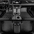 Custom Personalized Floor Mats for Cars，Luxury Full Coverage All Weather Car Floor Mats，Anti-Slip Leather Car Mat Set ，Custom Floor Mats for 99% of Cars, Trucks & SUVs (Black 8 White)