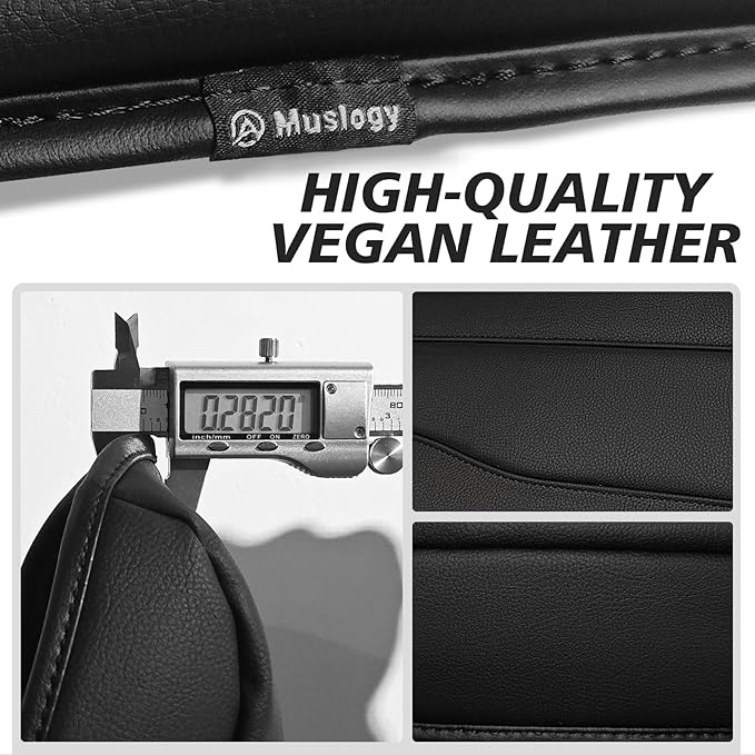 Muslogy Center Console Armrest Cover for 2019-2026 Chevy Silverado GMC Sierra, 2021-2025 2026 GMC Yukon& Chevy Tahoe/Suburban Comfort Armrest Pad Arm Rest Cushion Vegan Leather Protector Regular Thick