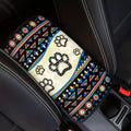 UNICEU Dog Paw Auto Center Console Armrest Pads Southwestern Car Interior Accessories Universal Fit Car Armrest Seat Box Covers Scratch Resistant Washbale Covers