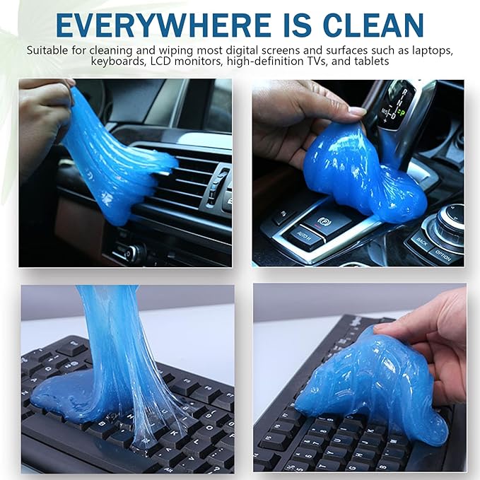 2-Pack Car Cleaning Gel, Auto Detailing Putty for Vents & Crevices, Reusable Dust Remover for Car Interiors Cleaning Gel Putty for Cleaner