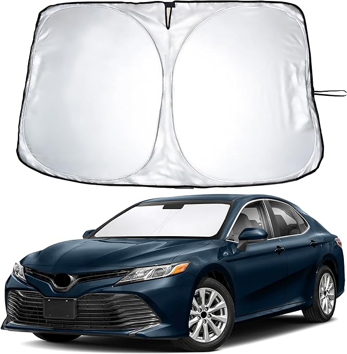 Econour Windshield Sun Shade for 2012-2017 Toyota Camry Custom Fit Sun Shield Screen Foldable Sun Visor Protector Blocks UV Rays Keep Your Car Cooler | Car Windshield Accessories