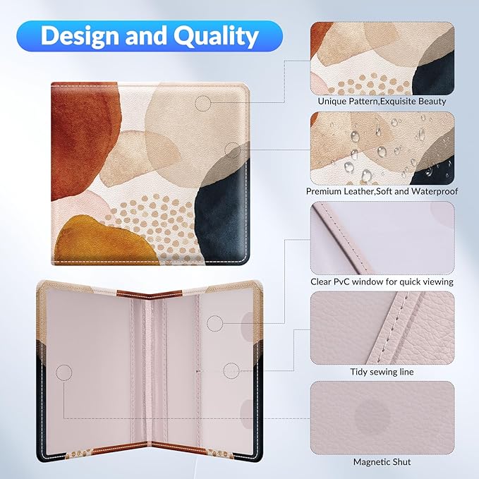 Pisypox Car Registration and Insurance Card Holder，Vehicle Glove Box Car Organizer，Accessories Case for Storing Driving Licences, Cards, Documents